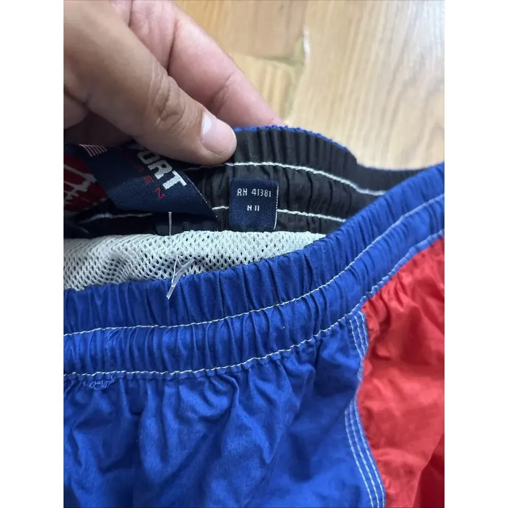 Vtg 90’s Polo Sport Ralph Lauren Lined Swim Trunks Men’s Size 2XL Blue Red